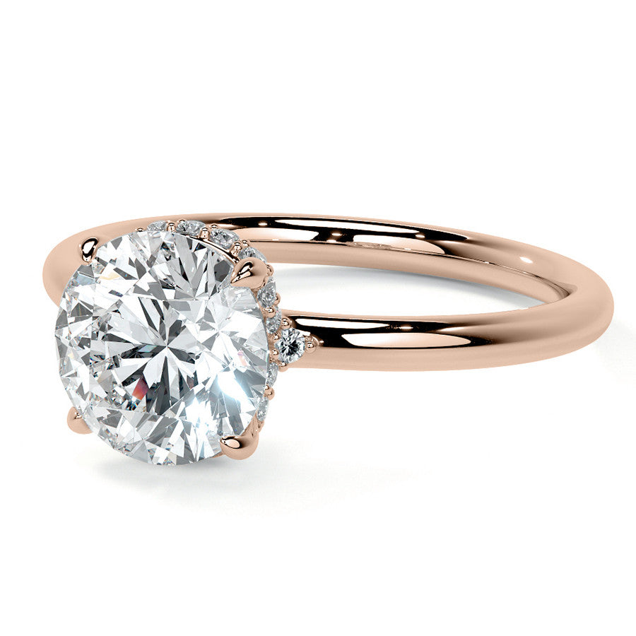 Petite 4-Prong Round Basket Moissanite Engagement Ring