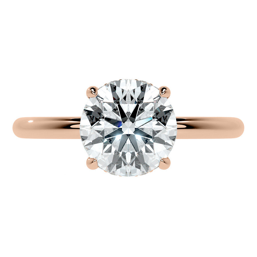 Petite 4-Prong Round Basket Moissanite Engagement Ring