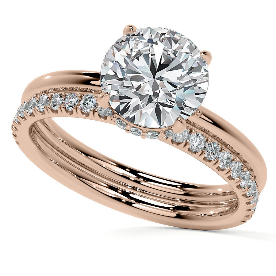 Petite 4-Prong Round Basket Moissanite Engagement Ring