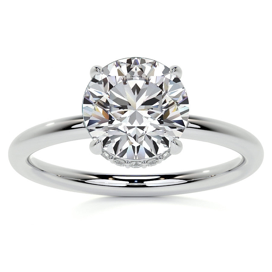 Petite 4-Prong Round Basket Moissanite Engagement Ring