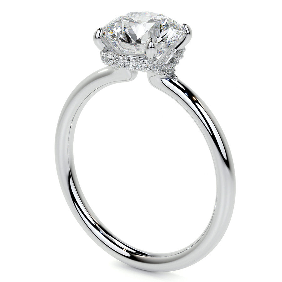 Petite 4-Prong Round Basket Moissanite Engagement Ring