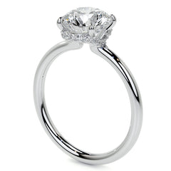 Petite 4-Prong Round Basket Moissanite Engagement Ring
