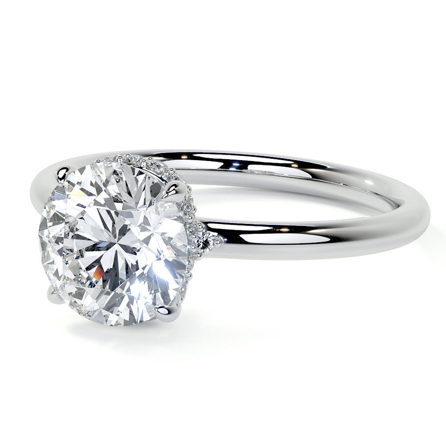 Petite 4-Prong Round Basket Moissanite Engagement Ring