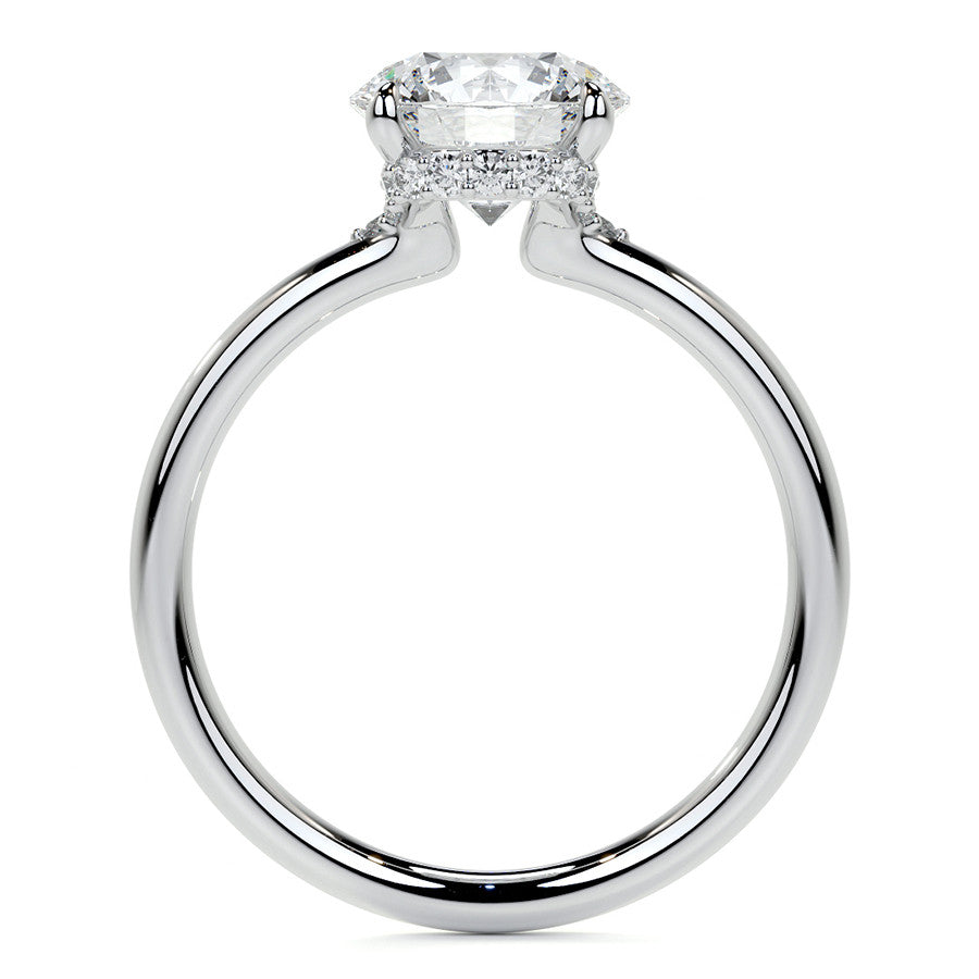 Petite 4-Prong Round Basket Moissanite Engagement Ring