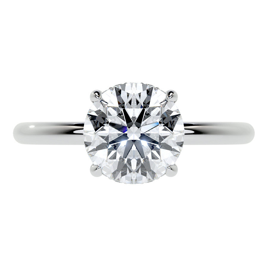 Petite 4-Prong Round Basket Moissanite Engagement Ring