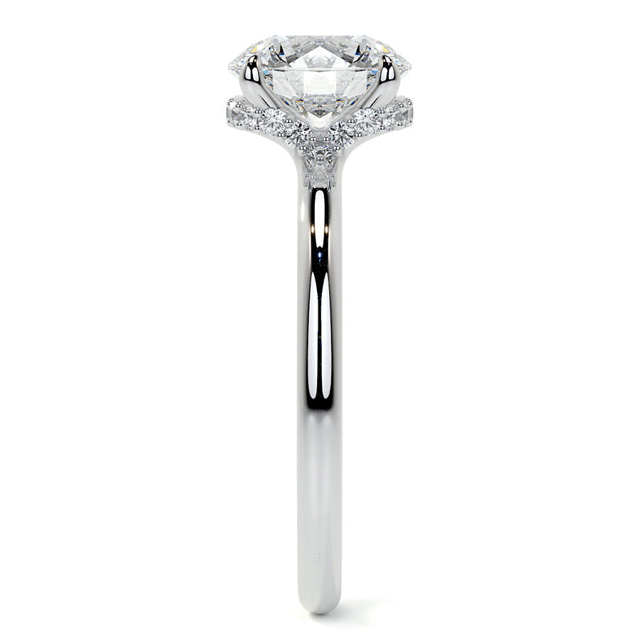 Petite 4-Prong Round Basket Moissanite Engagement Ring