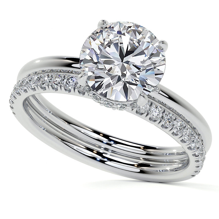Petite 4-Prong Round Basket Moissanite Engagement Ring