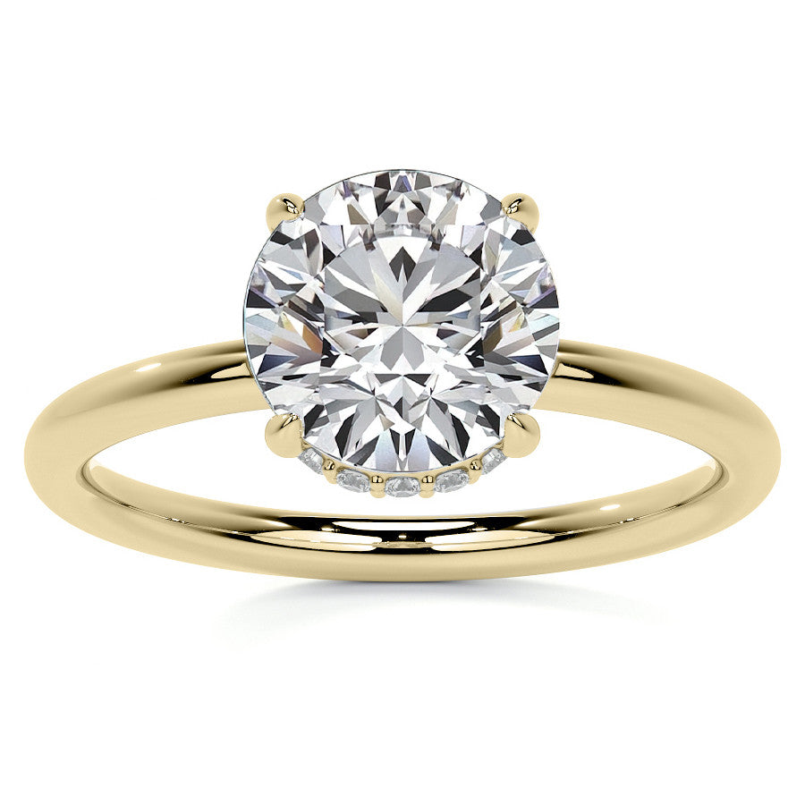 Petite 4-Prong Round Basket Moissanite Engagement Ring