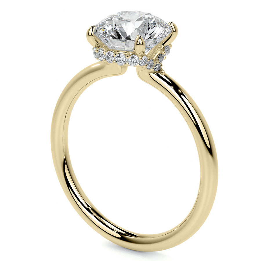 Petite 4-Prong Round Basket Moissanite Engagement Ring
