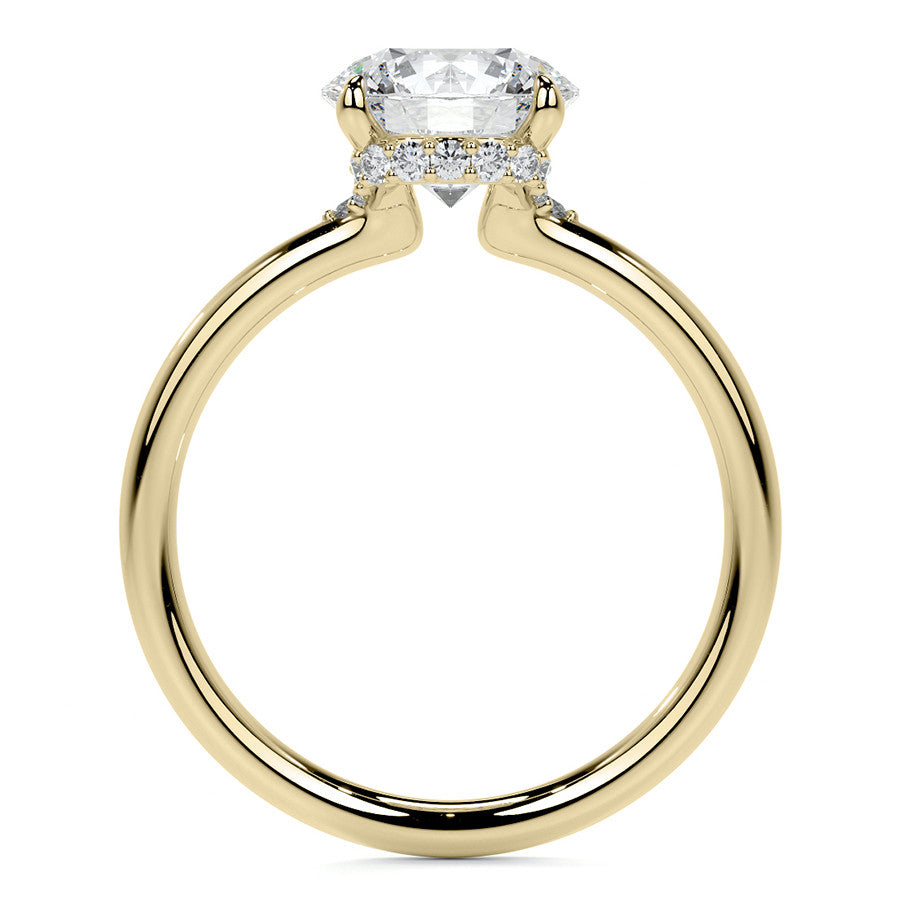 Petite 4-Prong Round Basket Moissanite Engagement Ring