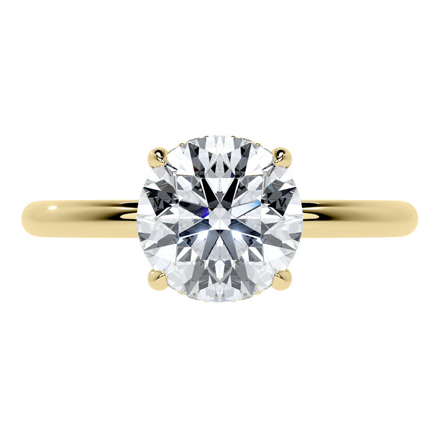 Petite 4-Prong Round Basket Moissanite Engagement Ring