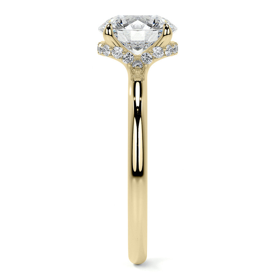 Petite 4-Prong Round Basket Moissanite Engagement Ring