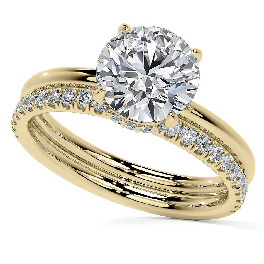 Petite 4-Prong Round Basket Moissanite Engagement Ring