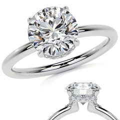 Petite 4-Prong Round Basket Moissanite Engagement Ring