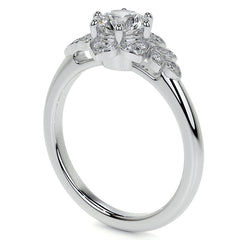 Round Petal Inspired Moissanite Engagement Ring