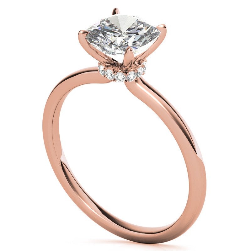 Petite Cushion Moissanite Collar Engagement Ring