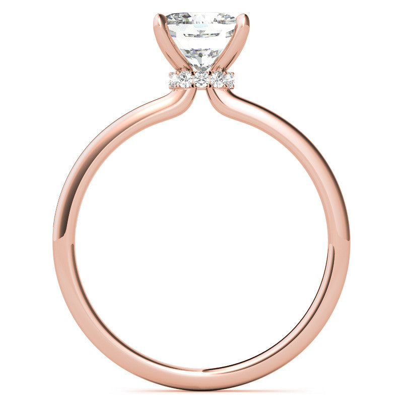 Petite Cushion Moissanite Collar Engagement Ring