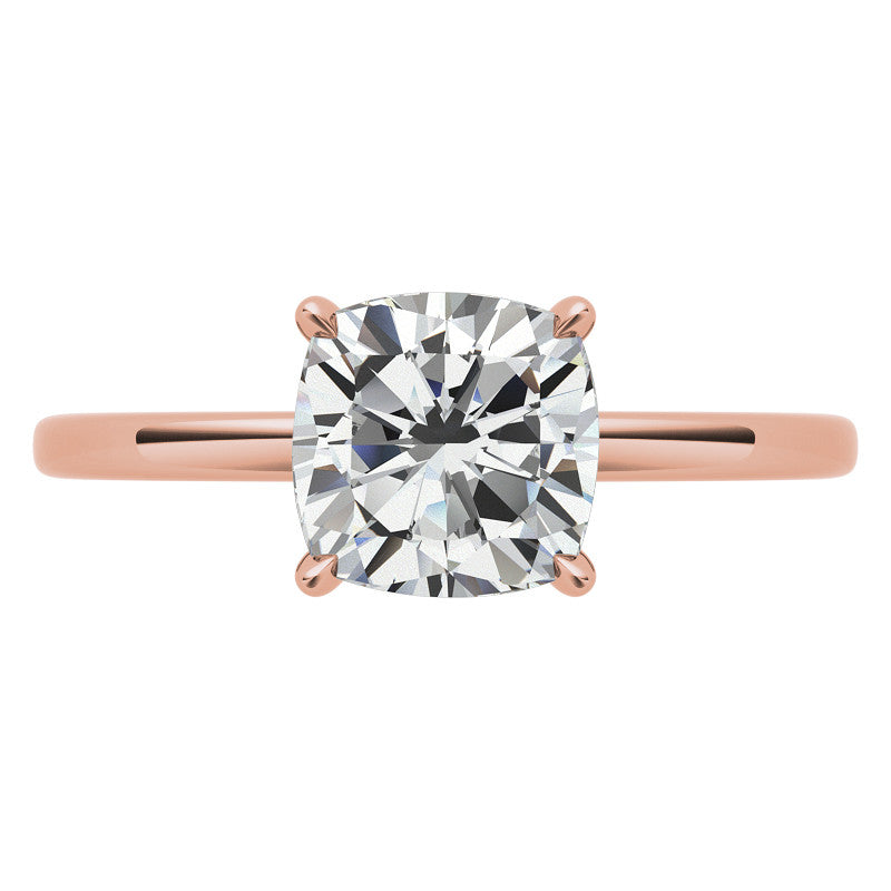 Petite Cushion Moissanite Collar Engagement Ring