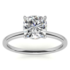 Petite Cushion Moissanite Collar Engagement Ring