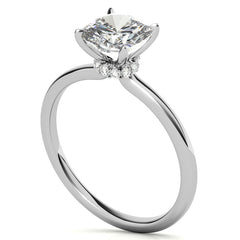 Petite Cushion Moissanite Collar Engagement Ring