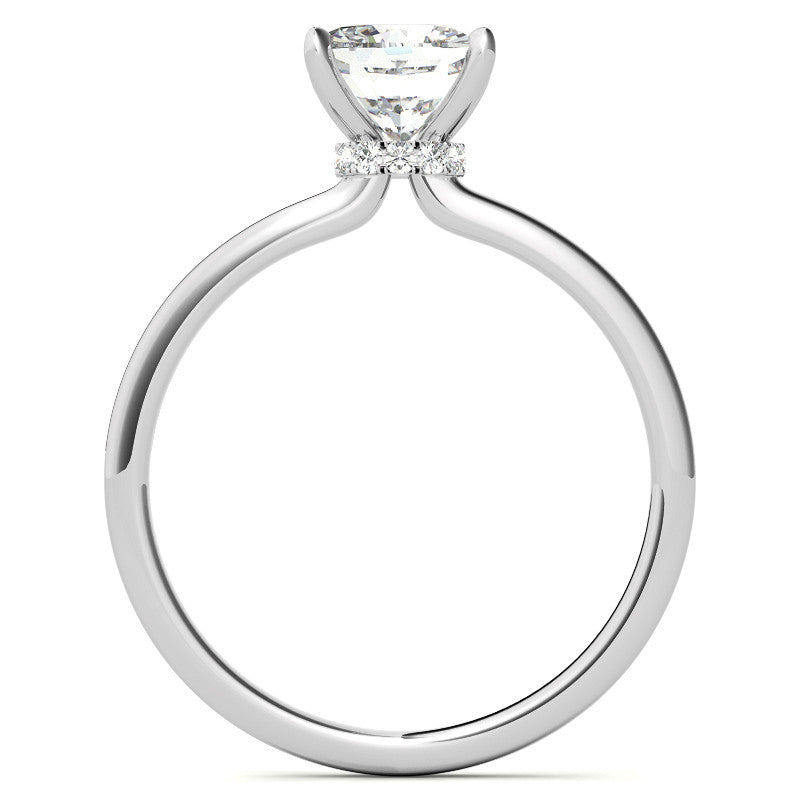Petite Cushion Moissanite Collar Engagement Ring