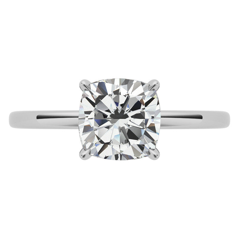 Petite Cushion Moissanite Collar Engagement Ring