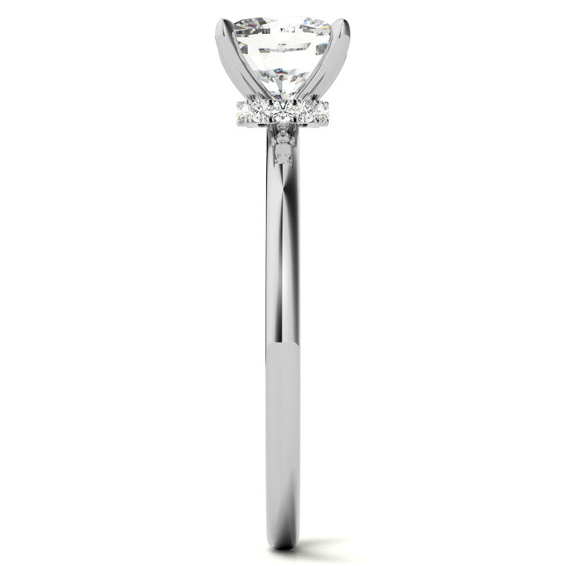 Petite Cushion Moissanite Collar Engagement Ring