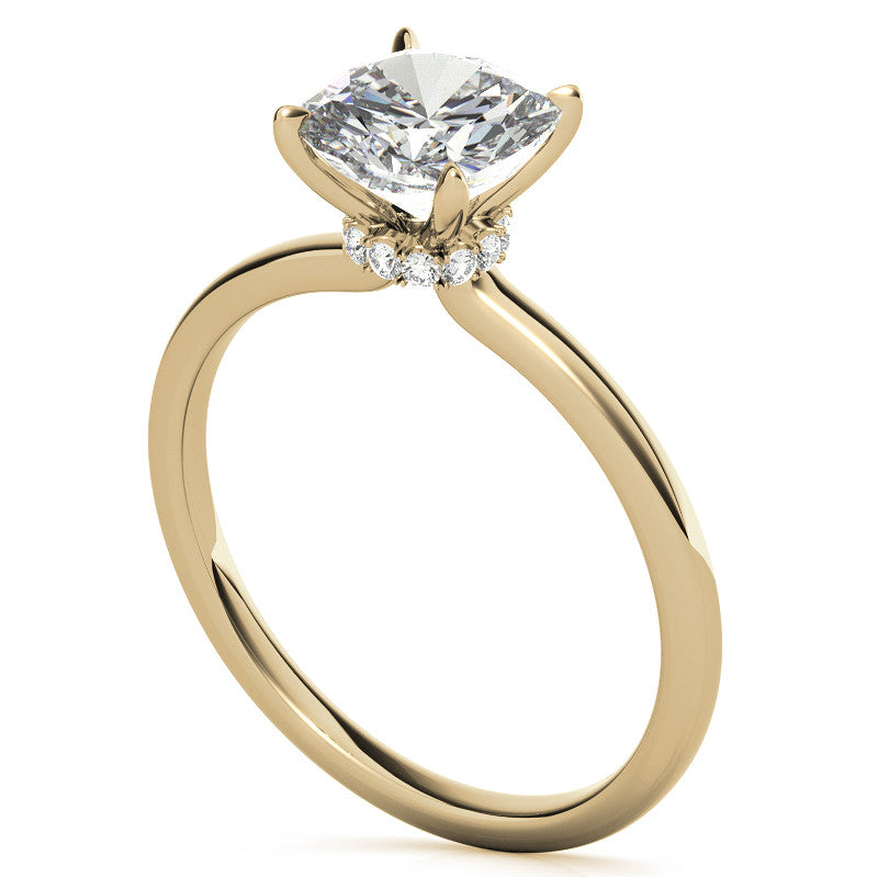Petite Cushion Moissanite Collar Engagement Ring
