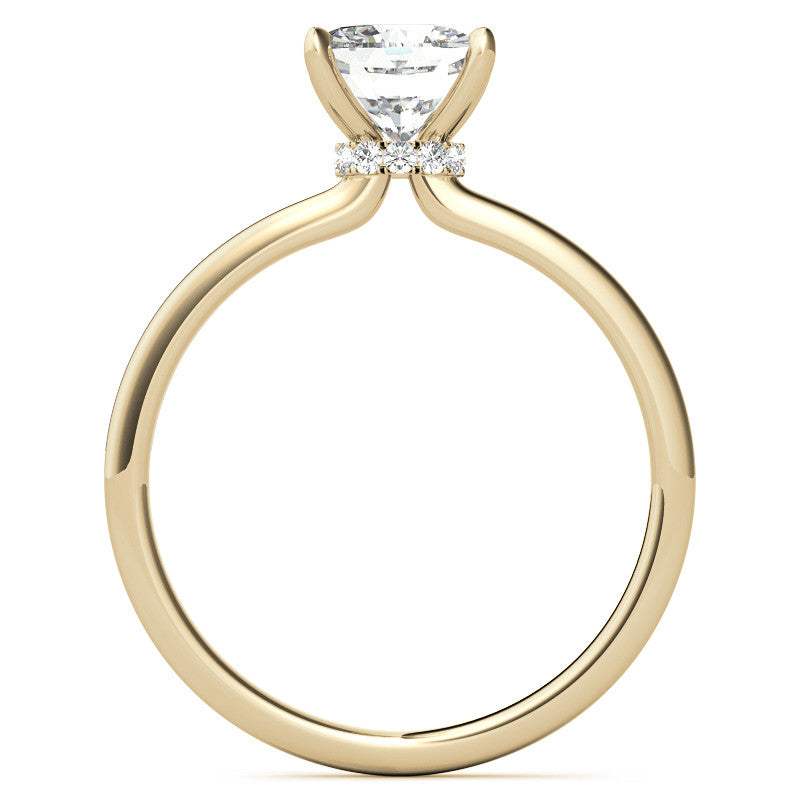 Petite Cushion Moissanite Collar Engagement Ring