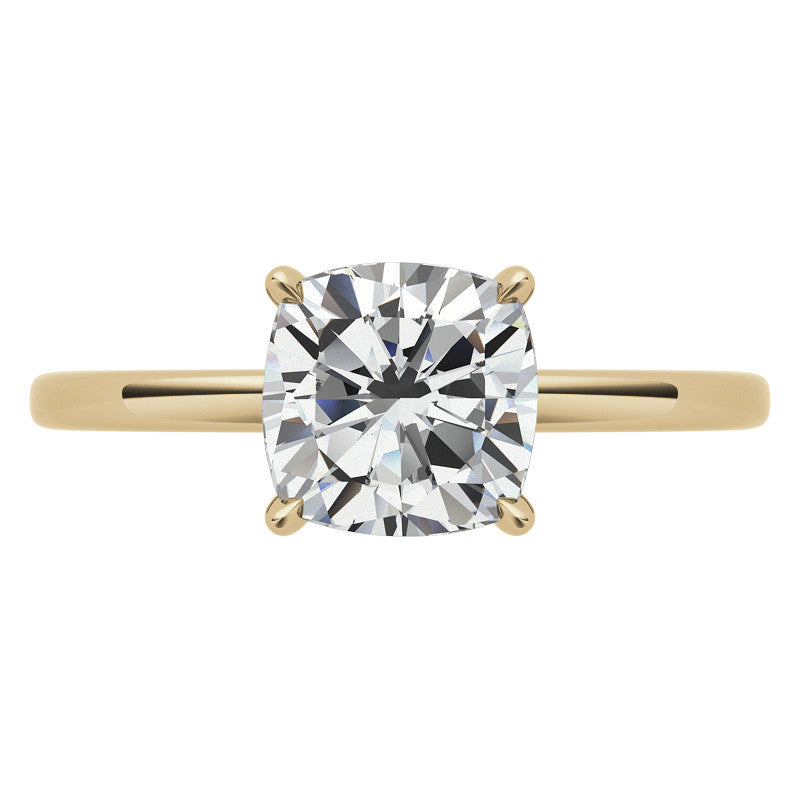 Petite Cushion Moissanite Collar Engagement Ring