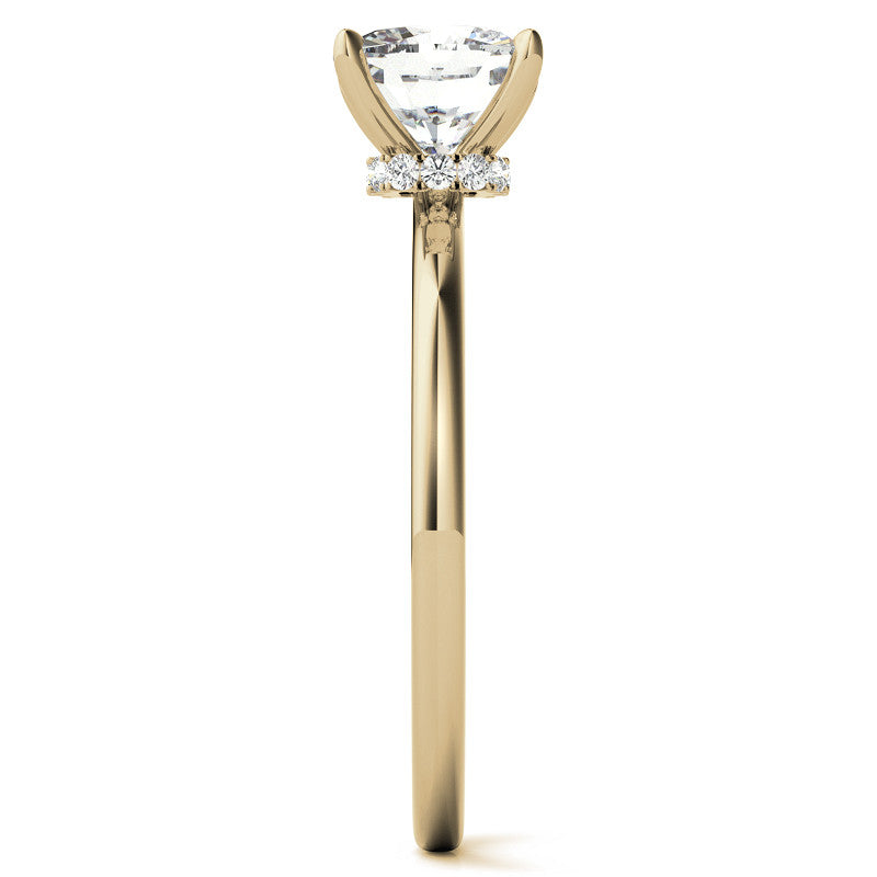 Petite Cushion Moissanite Collar Engagement Ring