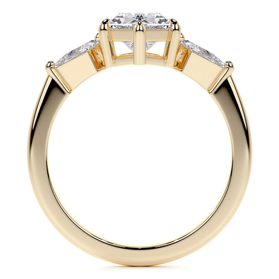 Marquise and Kite Cut Moissanite 3-Stone Engagement Ring