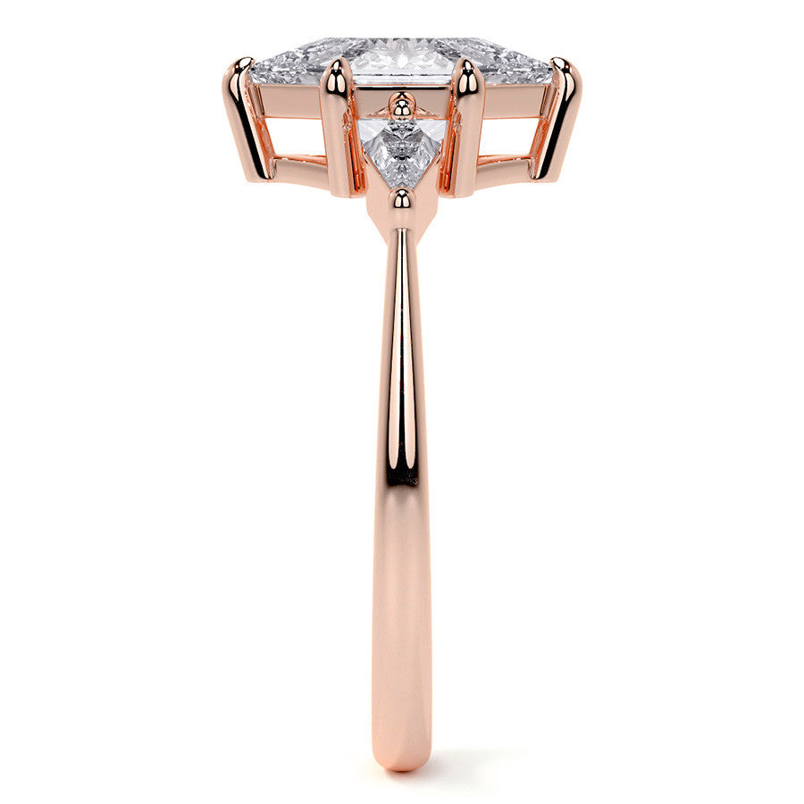 Marquise and Kite Cut Moissanite 3-Stone Engagement Ring