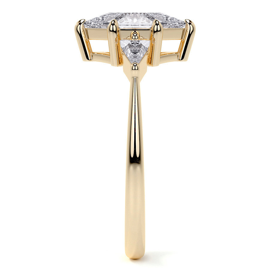 Marquise and Kite Cut Moissanite 3-Stone Engagement Ring