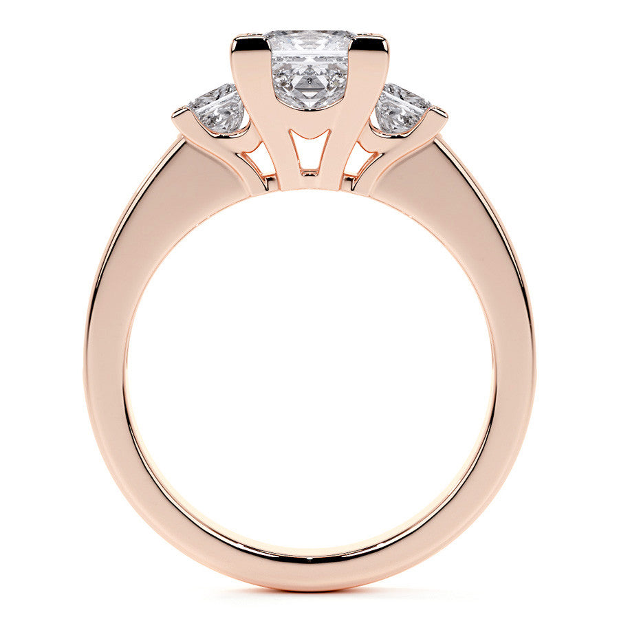 Princess 3-Stone Channel Moissanite Engagement Ring