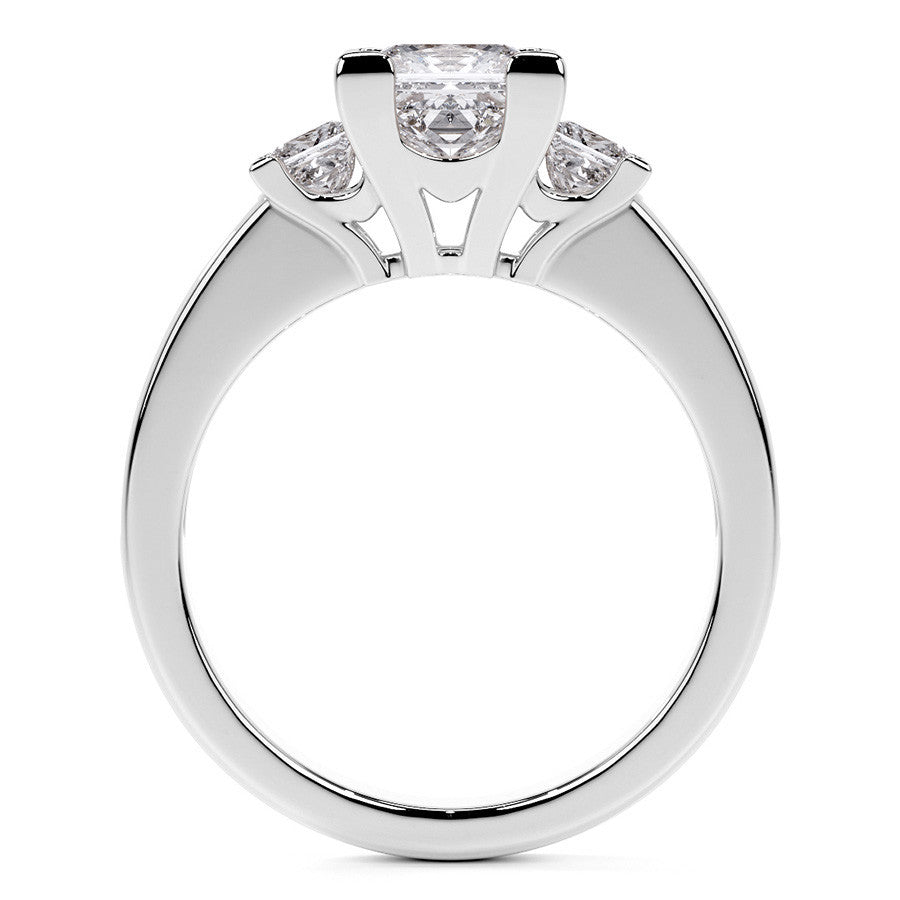 Princess 3-Stone Channel Moissanite Engagement Ring
