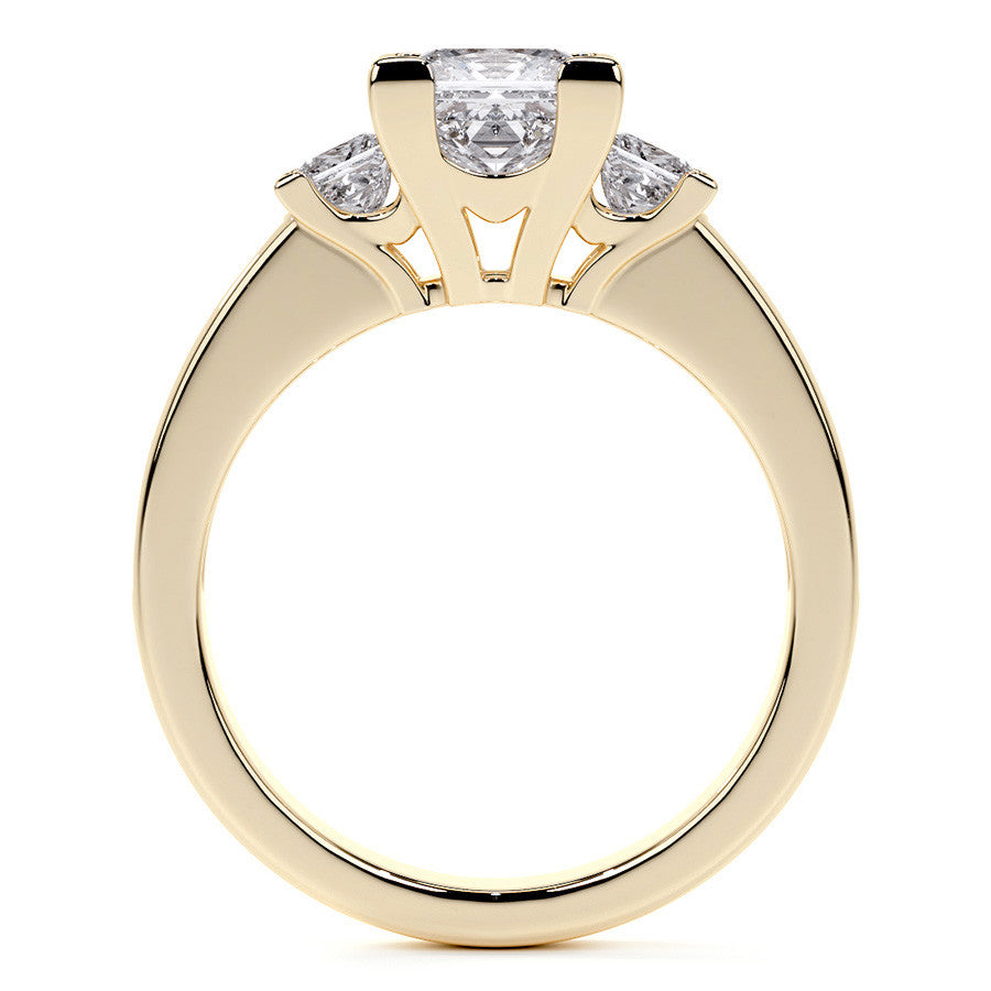 Princess 3-Stone Channel Moissanite Engagement Ring