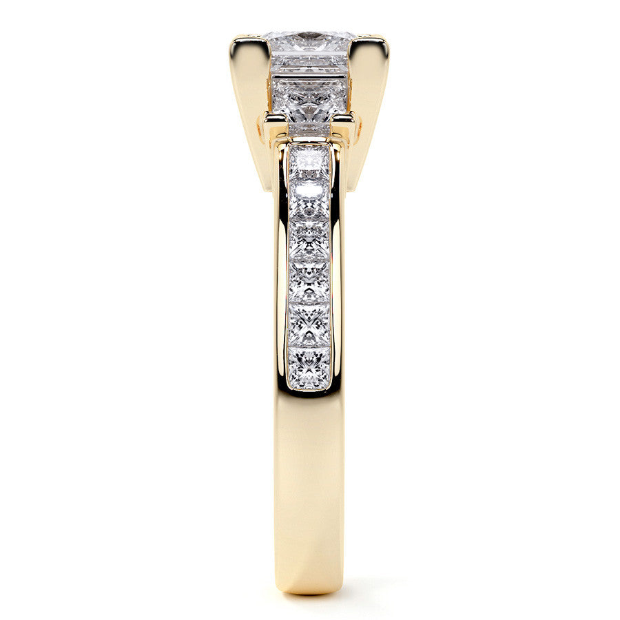 Princess 3-Stone Channel Moissanite Engagement Ring
