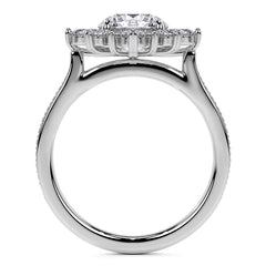 Round Sunburst Inspired Moissanite Engagement Ring
