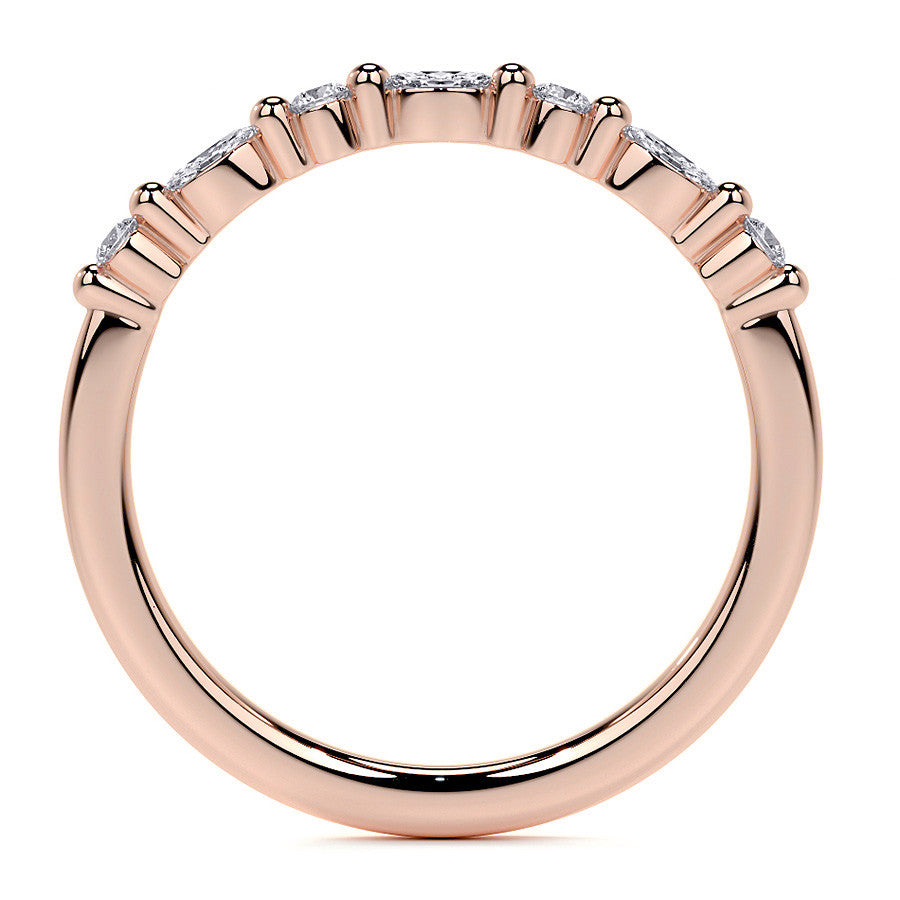 Round and Marquise Halo Moissanite Cathedral Engagement Ring