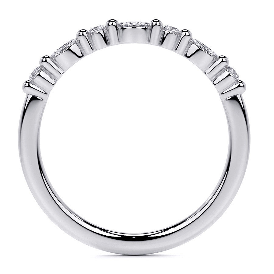 Round and Marquise Halo Moissanite Cathedral Engagement Ring