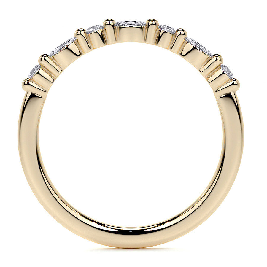 Round and Marquise Halo Moissanite Cathedral Engagement Ring