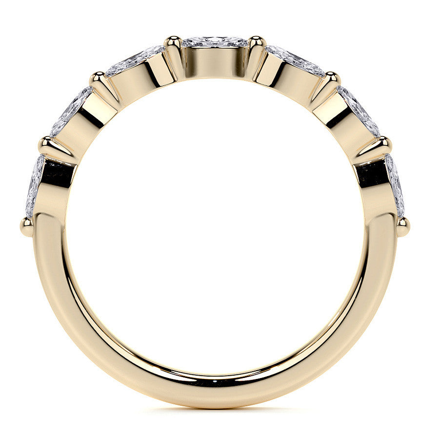 Petite Round and Marquise Moissanite Halo Engagement Ring
