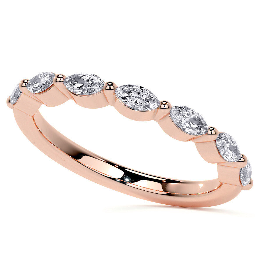 Petite Oval and Marquise Moissanite Halo Engagement Ring