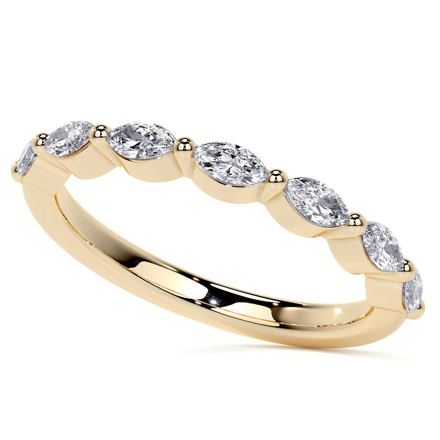 Petite Oval and Marquise Moissanite Halo Engagement Ring