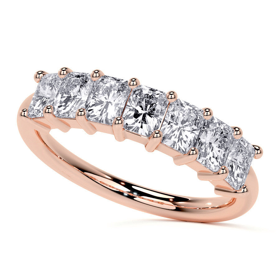 Emerald / Radiant Shared Prong Moissanite Engagement Ring