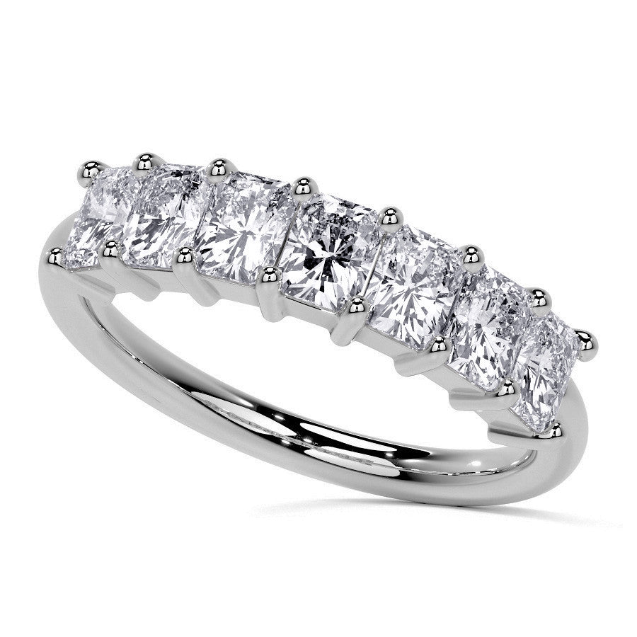 Emerald / Radiant Shared Prong Moissanite Engagement Ring