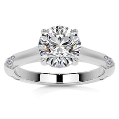 4-Prong Round Brilliant Moissanite Cathedral Lace Engagement Ring
