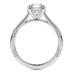 4-Prong Round Brilliant Moissanite Cathedral Lace Engagement Ring