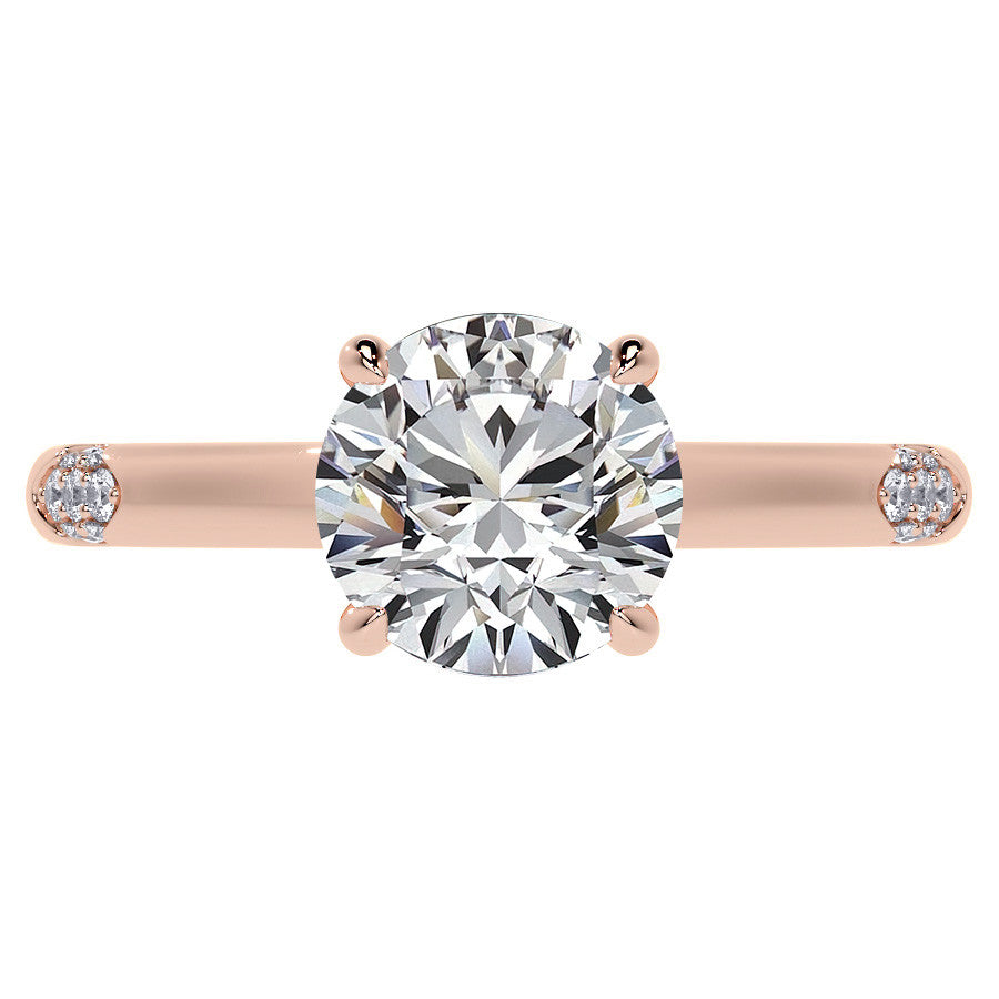 4-Prong Round Brilliant Moissanite Cathedral Lace Engagement Ring